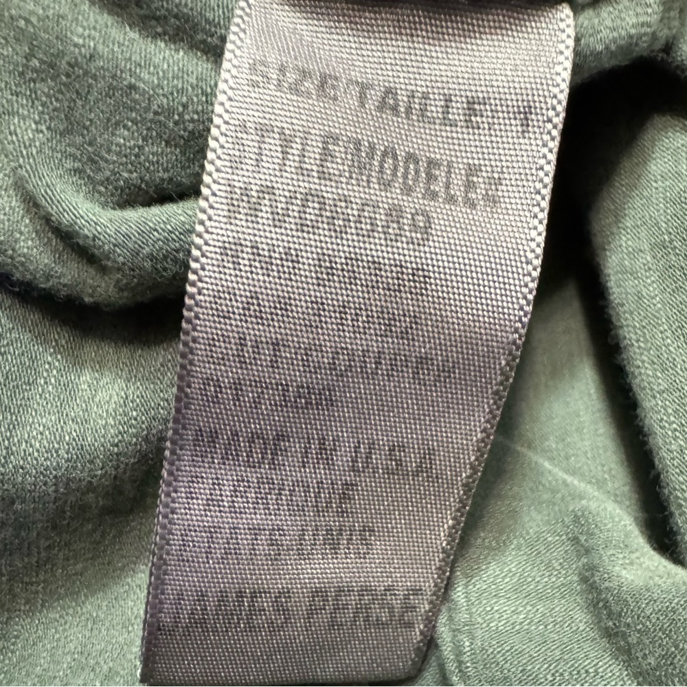 JAMES PERSE Wide Strap Ruched Dress Khaki Green-Grey  Women’s Size 1 Scoop Neck - Picture 8 of 16